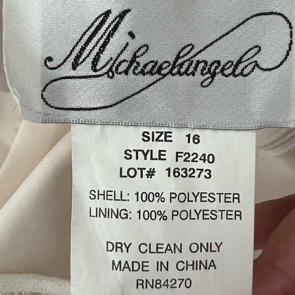 David’s Bridal Michaelangelo Ivory Lace Embroidered Sequin Wedding Dress 16 - Picture 10 of 12